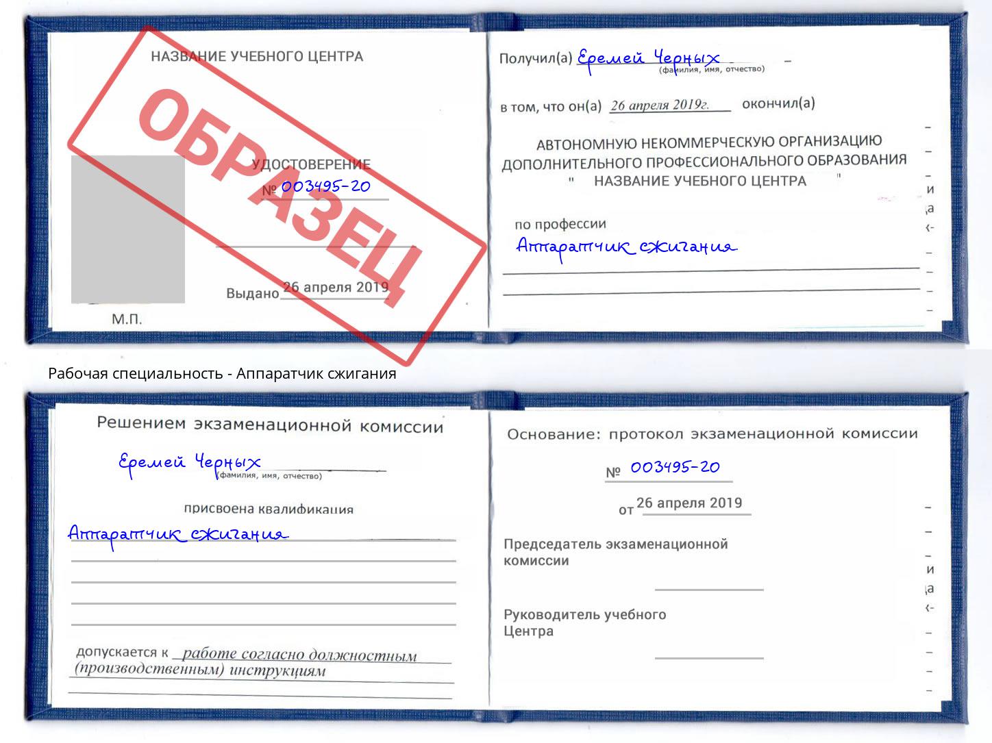 Аппаратчик сжигания Орск