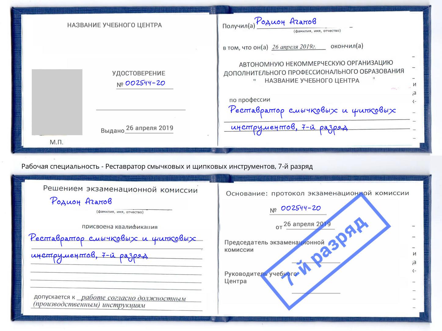 корочка 7-й разряд Реставратор смычковых и щипковых инструментов Орск